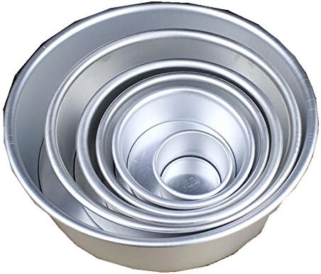 Cake Tins For Baking, JYC 2018 Mothering Sunday Mall 5 Aluminum Alloy Tier Non-Stick Deep Round Cake Tin Set With Loose Base for Wedding/Birthday/Christmas Cake Baking (2” 4” 8” 7” 8") (6 inch)