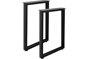 Jahof Metal Table Legs 70 cm, Rectangular Frame with Adjustable Feet, Heavy Duty Industrial Furniture Legs for Dining Table, Office Desk, Set of 2 (W45 x H70 cm)