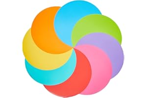 JUVALE 24-Pack Dry Erase Dots for Classroom Tables, Peel and Stick Removeable Circle Vinyl Sticker Spots for Whiteboards, Desks, Wall Decals, Student, Teacher School Supplies, 8 Rainbow Colors (27.9cm)