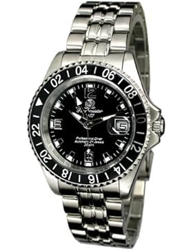 Automatik Taucher Uhr mit 24h Anzeige u. Metallband T0082