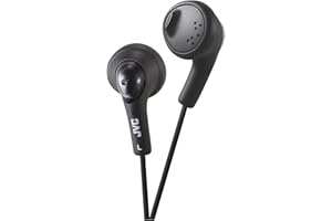 JVC Gumy HA-F160 - Auriculares In Ear con Cable de 1 metro para Android, iPhone, Ordenadores, Portátiles, Consolas y más (Imán de Neodimio, Jack de 3,5 mm, 15 Hz - 20 KHz), Color Negro