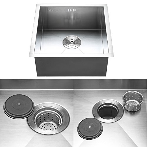 Edelstahl Küchenspüle/ Spülbecken Violamart Quadro 40-40 Flächenbündig / Unterbau – Eckige Edelstahlspüle/ spüle 40*40 cm - 4