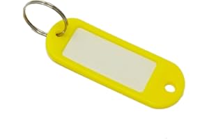 SBS 100 Stück Schlüsselschilder Schlüsselanhänger mit Etikett | zum beschriften | Gelb