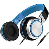 Sound Intone MS200, faltbarer On-Ear Hi-Fi Kopfhörer, 3.5mm Klinkenstecker(Schwarz/Blau)