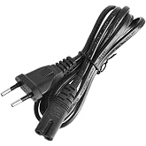 Derwell Teyp Işıldak Fişi C7 Power G&uuml;&ccedil; Kablosu Enerji Kablosu 2 Pinli Power Cord 2-prong Pin Ac Ab 1.5 Metre Siyah