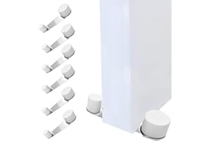 JANDTEK Fermaporta da pavimento girevole adesivo – Blocca porta da pavimento con rotazione – Fermaporte da terra robusto, protezione muri – Set da 6 pezzi Bianco, installazione senza trapano