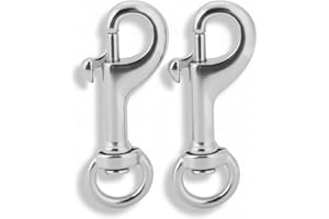 Alomejor 2pcs Moschettoni per Immersioni in Acciaio Inossidabile 316 Moschettone per Arrampicata Clip Portachiavi con Gancio per Impieghi Gravosi