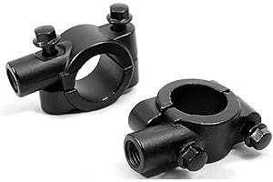 Aiuphing spiegelhalterung motorrad, 2 Stücke 10mm motorrad spiegeladapter, Aluminium motorrad lenkerhalterung für 22mm (7/8") Lenker universal, Schwarz (22mm M10 Halterung Halter)