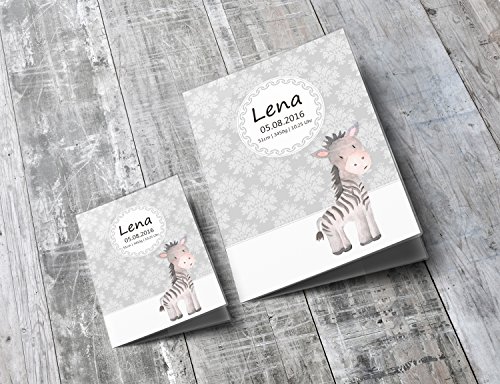 U-Heft Hülle SET Black & White Pinguin Zebra Panda Untersuchungsheft Hülle & Impfpasshülle personalisierbar mit Namen und Geburtsdatum - 7