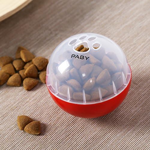 Paby Interactive IQ Treat Ball Dog Toy Dog Food Dispenser, for Small/Medium/Large Dogs,3.3-Inch(Red)