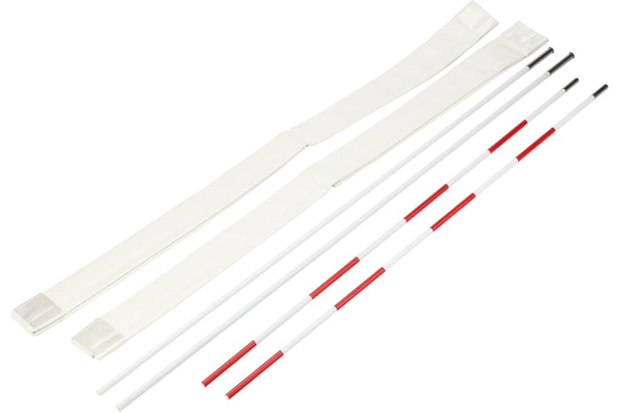 KVMORZE Volleyball Antenna Pole Set, Foldable Fiberglass Volleyball Training Net with Collapsible Referee Poles and Loop Sleeves, Beach Volleyball Accessories Equipment for Indoor Outdoor, 2 Pack