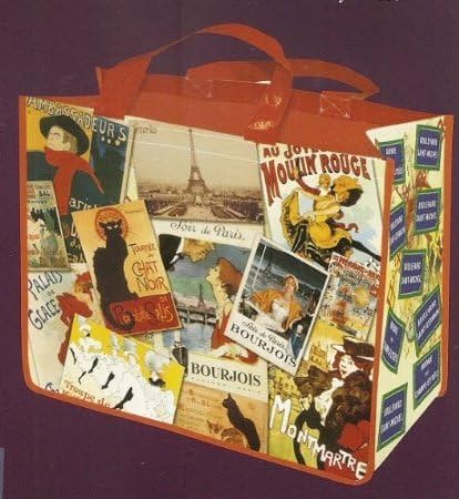 FRENCH SHOPPING TOTE BAG AMBIANCE RETRO AD PELE MELE AMBIANCE CABARET PARIS