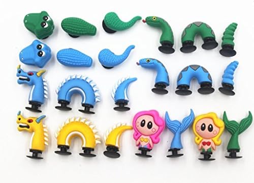 8pc 3D Shoe Charms Dragon Mermaid Crocodile Snake for Croc Shoes &amp; Bracelets Toys Party Gifts