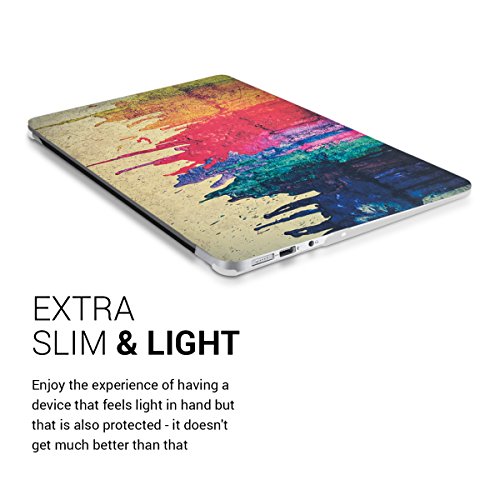 kwmobile Hardcase Laptop Hülle für Apple MacBook Air 13″ (ab Mitte 2011) – Regenbogen laufende Farbe Design Mehrfarbig Rot Beige dünne gummierte Schutzhülle Cover Case Tasche - 4