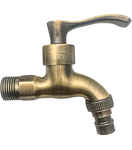 MD Technic Rubinetto Da Giardino Stile Nostalgico – Ottone Massiccio Opaco, Con Maniglia A Farfalla E Attacco 1/2" - 4