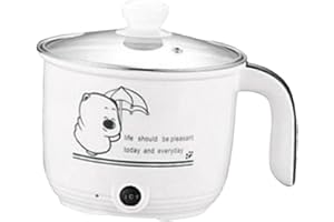 F Fityle Mini Hot Pot Ramen Cooker Padella elettrica Portatile Multiuso Antiaderente per dormitorio dell'home Office, Bianco