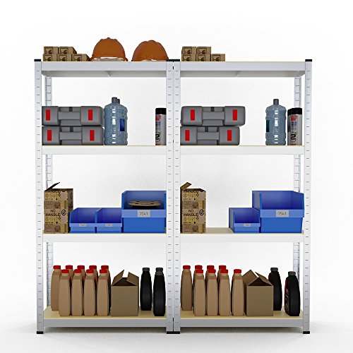 Schwerlastregal 2-er Set Steckregal 160x80x40 cm Kellerregal 700 kg Tragkraft Lagerregal Werkstattregal Regal verzinkt - 4