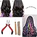 Anself 3Pcs Hair Feather Extension Tool Kit Plier Hook Pulling Needle 100Pc 5mm Black Micro Silicone Link Rings Beads