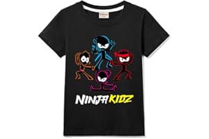 FORLCOOL Ninja Kidz Boys Casual Short Sleeve Girls T-Shirt 100% Cotton Tee for Children