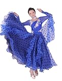 Colorfulworldstore Tailored Ladies Ballroom Modern Waltz Tango Dance Dress-Over all dress-blue