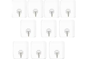 HASTHIP® Waterproof Stick on Adhesive Stronger Plastic Wall Hooks Hangers for Hanging Robe, Coat, Towel, Keys, Bags, Lights, 