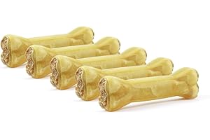 DOGBOSS Huesos masticables Ingredientes 100% Naturales, Diferentes tamaños y sabores (5 Huesos con Cordero, 17 cm)