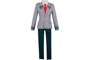 COLICOR My Hero Anime Academia Ochaco Uraraka Tsuyu Blazer Trousers Suit Cosplay Costume School Uniform for Adult Kids, M