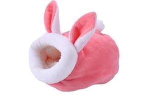 Demiawaking Cuccia in Peluche per Piccoli Animali Letto per Criceti Sacco a Pelo per Criceti Casa Nido Morbido Caldo per Ratti Roditori Riccio Porcellini d'India (Rosa)