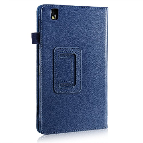 Invero® Premium Hülle Ledertasche umfasst Ständer Feature, Displayschutzfolie und Eingabestift Kugelschreiber für Samsung Galaxy Tab Pro 8,4 Zoll SM-T320 SM-T325 (Blau / Blue) - 3