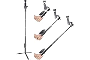MAXCAM Selfie Bar Barre d'extension de trépied pour DJI Osmo Pocket 3, Barre d'extension en Alliage d'aluminium 90cm + trépied en Alliage d'aluminium.
