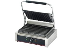 DYNASTEEL Grill Panini Grande Surface de Chauffe Rainurée