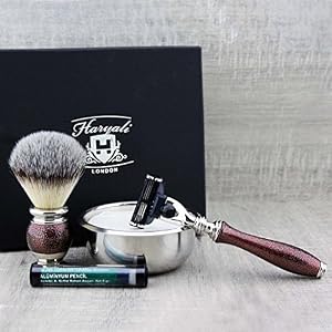 Haryali London Shaving Kit – 5 Pc Shaving Kit – 3 Edge Shaving Blade Shaving Razor - Synthetic Hair Shaving Brush… - Image 4