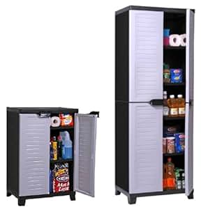 Set: Großer + mittlerer Kunststoffschrank der ELITE-Serie mit