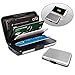 Produktbild Kreditkartenetui aus Aluminium mit powerbank | blockiert RFID und NFC | Kartenhüllen aus Aluminium | Powerbank 2000mAh | 2 IN 1 Kartenetui und Powerbank | Silber Farbe