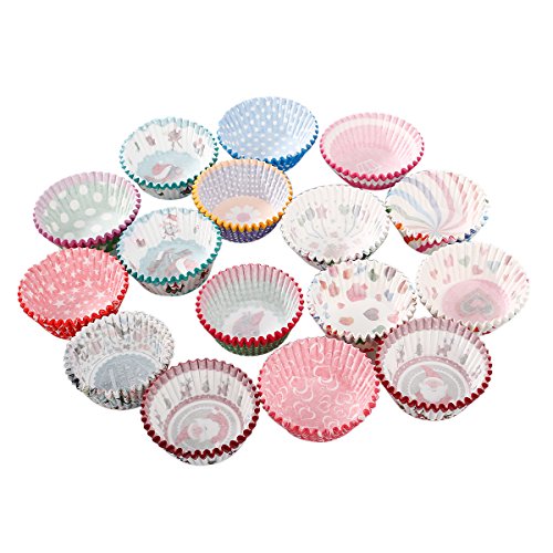 Butterme 100pack Muffin-Liner Kuchen-Zwischenlagen Papierbackförmchen Kuchen für Weihnachten Hochzeit Kuchen,Farbe radom - 3