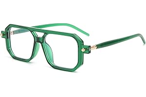 LJCZKA Lunettes Anti Lumiere Bleue Carrée pour Femme Homme, Lunettes Ordinateur Anti-Fatigue Pilote Style 70s pour Jeux, Texing et Lecture