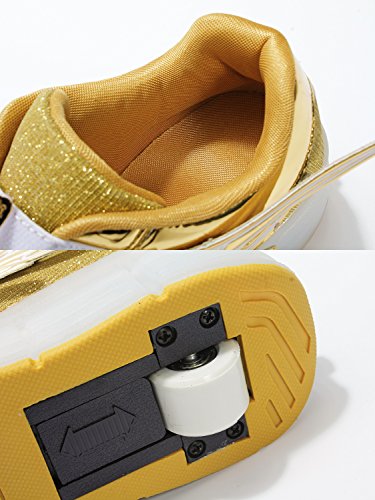 Mr.Ang Mit LED Lichter blinken Skateboard Schuhe Flügel-Art RollenRäder Schuhe Unisex Skateboard Lnline Sneaker Einzelnes Rad Jungen Mädchen Kinder Wanderschuhe neutral Kuli Rollschuh Schuhe - 7