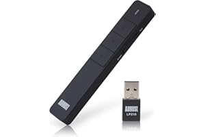 August LP210 - Télécommande PowerPoint Présentation Pointeur Laser Rechargeable - Diapo Ordinateur USB sans Fil Keynote Prezi Slide - Compatible PC Windows 11, 10, 8, 7, Mac Linux, Chrome - Noir