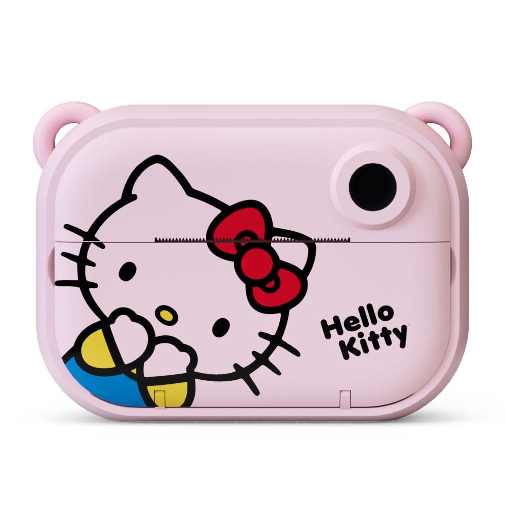 Hello Kitty Instant Print Kids Digital Camera & Video Camcorder with Selfie Camera by Kidamento, Scavenger Hunt Momento Book,