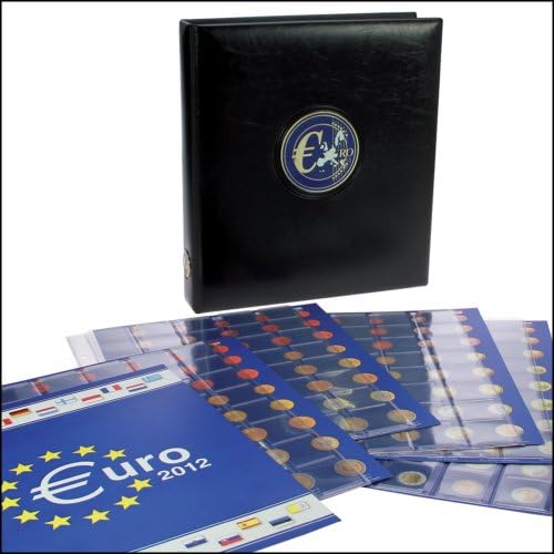 Safe 7340 Premium Euromünz Album with 6 Colour Sheets + Estonia and Pockets for 30 EURO Sets 1 Cent to 2 Euro + Flag & dates Set + Protection Cartridge 7373 + Safe Euro Coin Catalogue 2011 + Coin Gloves + Coin Tweezers – Starter Set.
