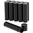 Queta 50pcs DIY Plastic Lips Balm Containers Empty Lip Balm Tubes with Cap Black