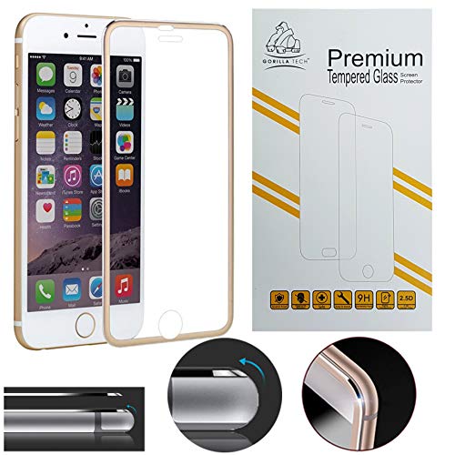 Gorilla Tech - Protector de Pantalla para iPhone 7 y iPhone 8 (Cristal Templado, Calidad HD), Color Dorado