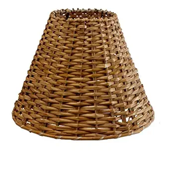 AADHYA CREATIONS Bamboo Tapered Cone Lampshade (20X20X15cm, Brown)