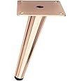 Fascination FASINATION Metal Cone Shaped (White Buffer) Golden Glossy Furniture Legs, Latest Style Coffee Table, Sofa Legs, Kitchen Table Legs Bathroom Cabinet Cupboard Feet (6 Inch) Rose Gold