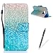 Produktbild Feeltech Samsung Galaxy S7 Edge Hülle,Samsung Galaxy S7 Edge Karte Halter Handytasche,Folio PU Leder Wallet Cover Schutzhülle mit Magnetverschluß und Standfunktion Slim Skin Schale Weich Backcover Handy Tasche Flip Cover Bookstyle Kreditkartenhaltern für Samsung Galaxy S7 Edge - Silber Blauer Sand