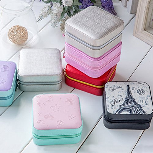 ROSENICE Schmuckkasten Schmuckkoffer Kunstleder Schmuck Box Organizer (Silber) - 6