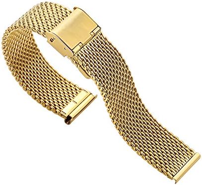 Blenheim London® Classic Mesh 20mm Stainless Steel Watch Gold Plated Strap