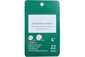 PONGNAS Acne Patch 22 szt., Plaster na pryszcz Niewidoczny hydrokoloid Tynk do usuwania pryszczów Korektor do usuwania pryszczów, Anti Acne dla lepszego makijażu Makijaż (do użytku nocnego)