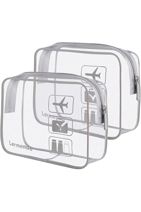 2er Pack Transparente Reise-Kulturbeutel, TSA-zugelassen, Wasserdicht – Ideal Für Handgepäck & Flugreisen