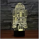 SmartEra® Star Wars Force Awaken 7 Farbwechsel Roboter R2D2 Touch-3D optische Täuschung LED-Schreibtischlampe - 4